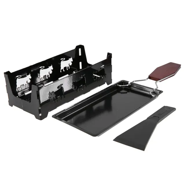 Uxsiya Mini-Raclette Backblech mit Kerze Antihaft Schwarzstahl