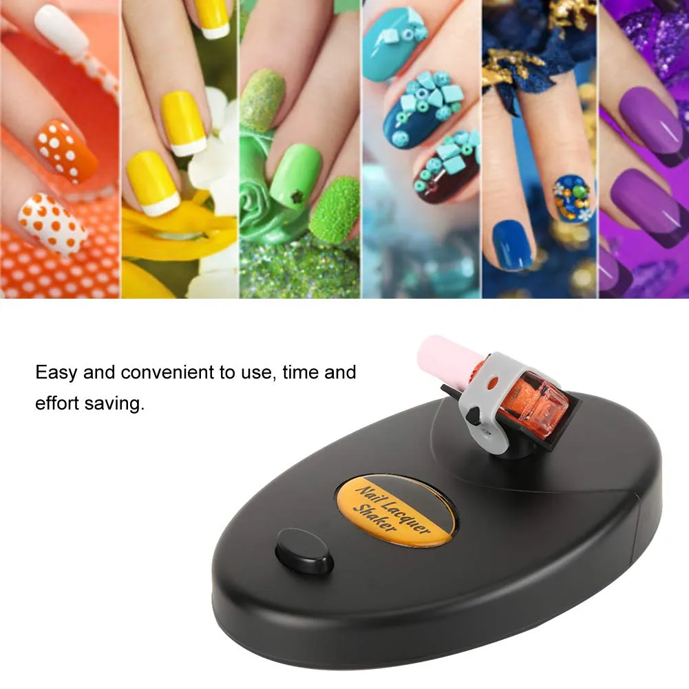 Uxsiya Nagellack-Shaker einstellbar schwarz mit EU-Stecker