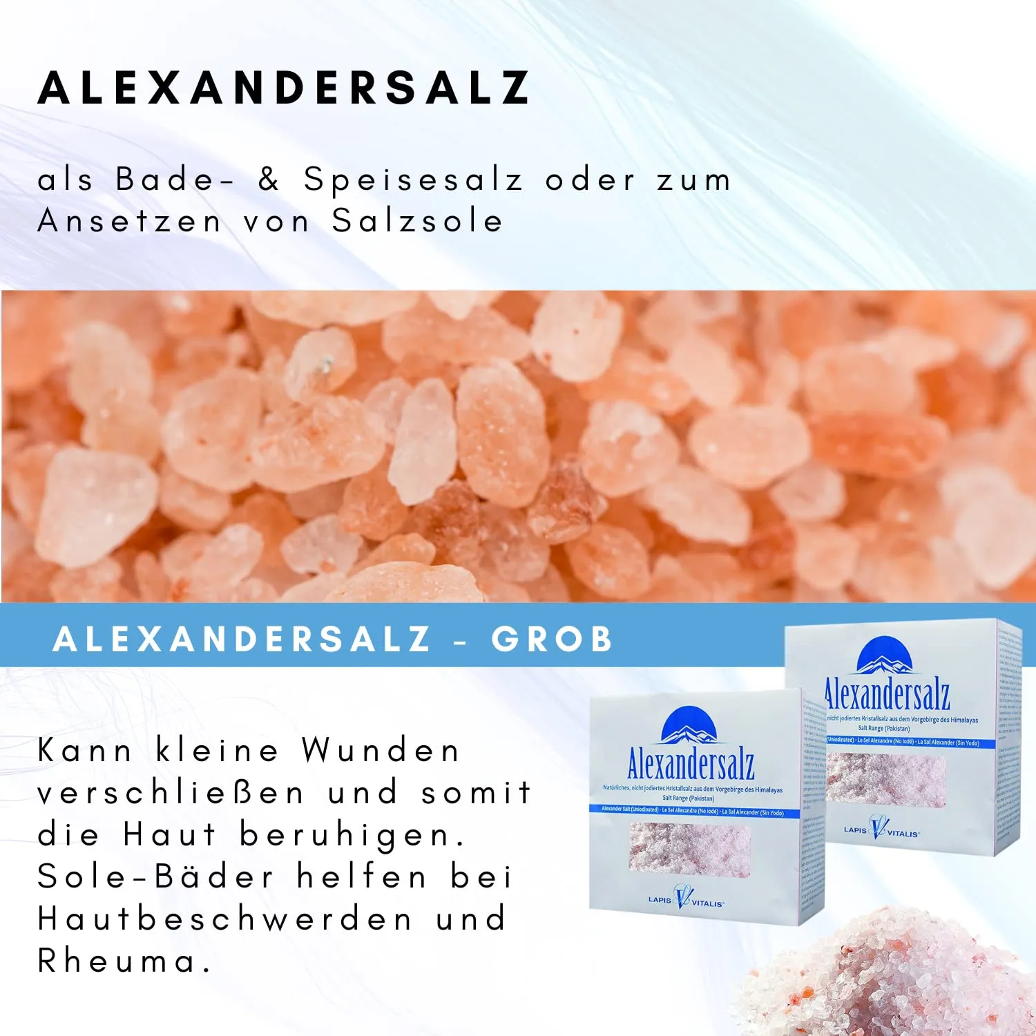 Lapis Vitalis Alexandersalz Natursalz 2x1kg