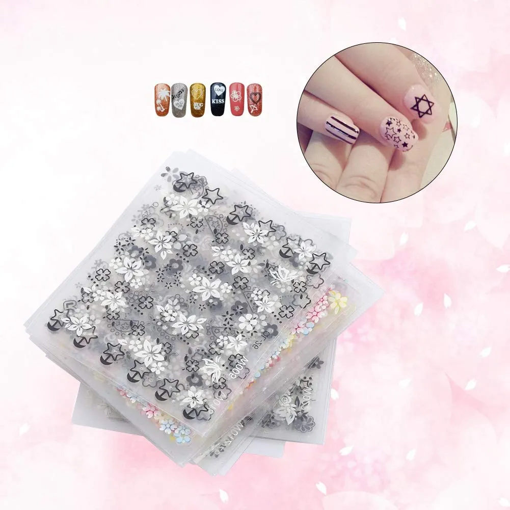 Uxsiya Nagelsticker 3D Blumen 50 Blatt mehrfarbig