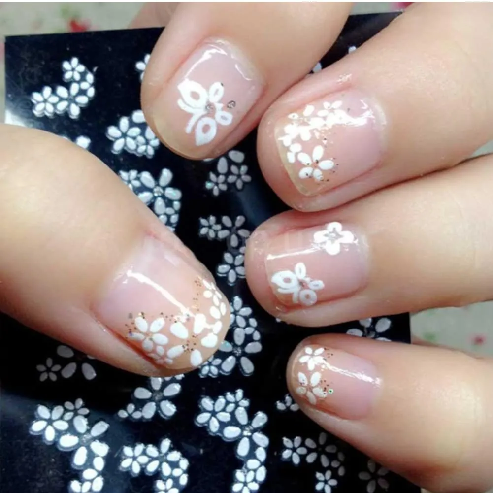 Uxsiya Nagelsticker 3D Blumen 50 Blatt mehrfarbig