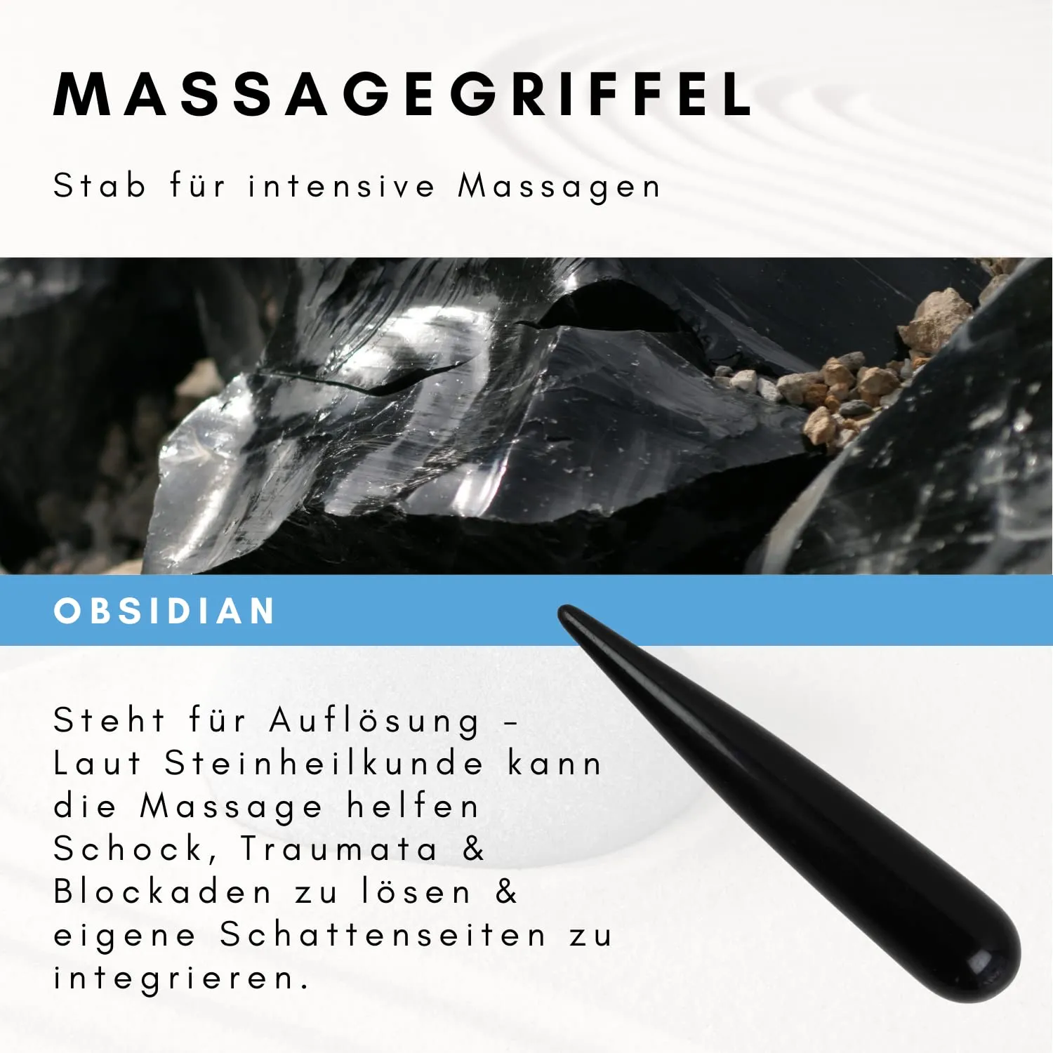 Lapis Vitalis Massagegriffel Massagestab 10 cm Geschenkbox