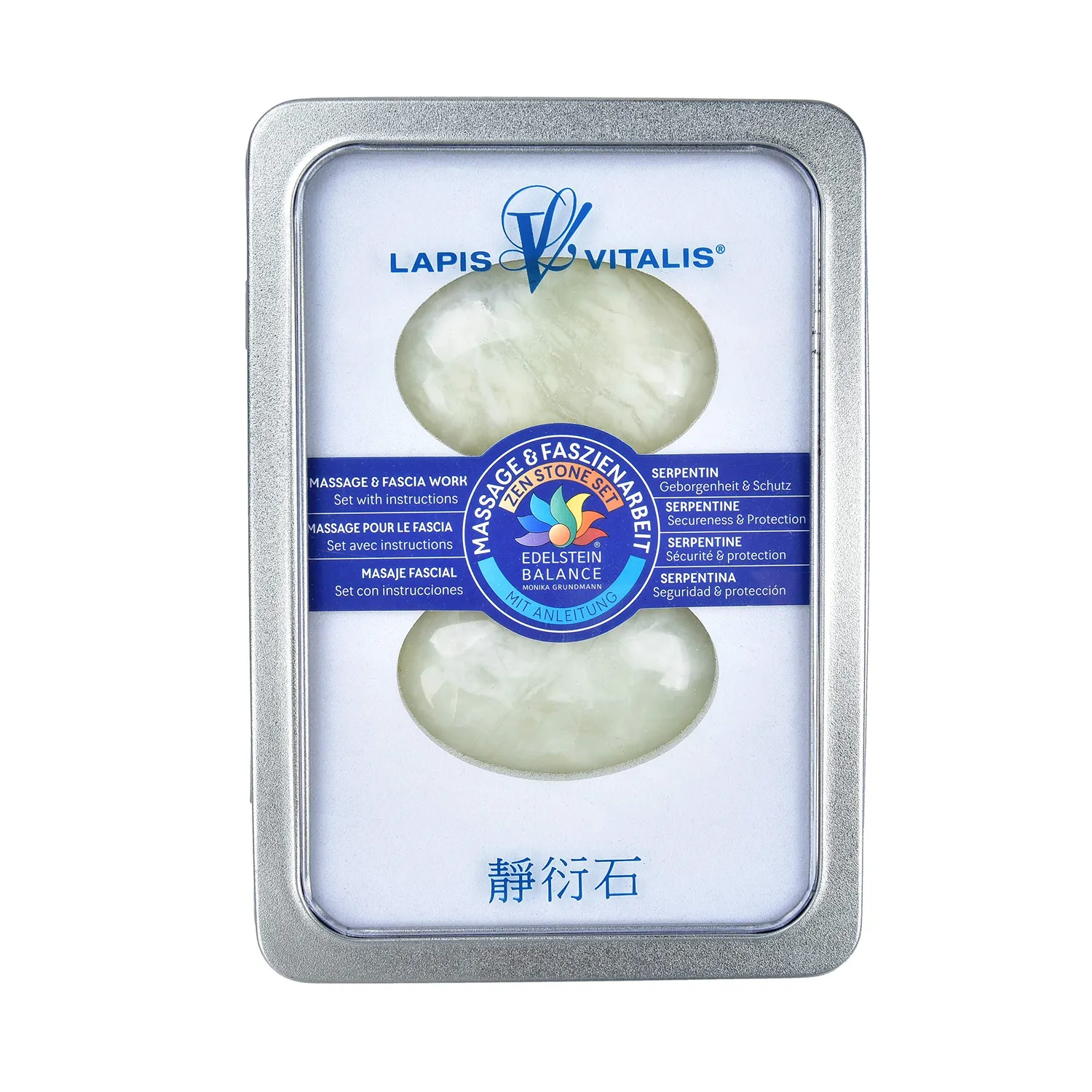Lapis Vitalis Zenstones Massagesteine 6 x 4 x 2 cm Metalldose