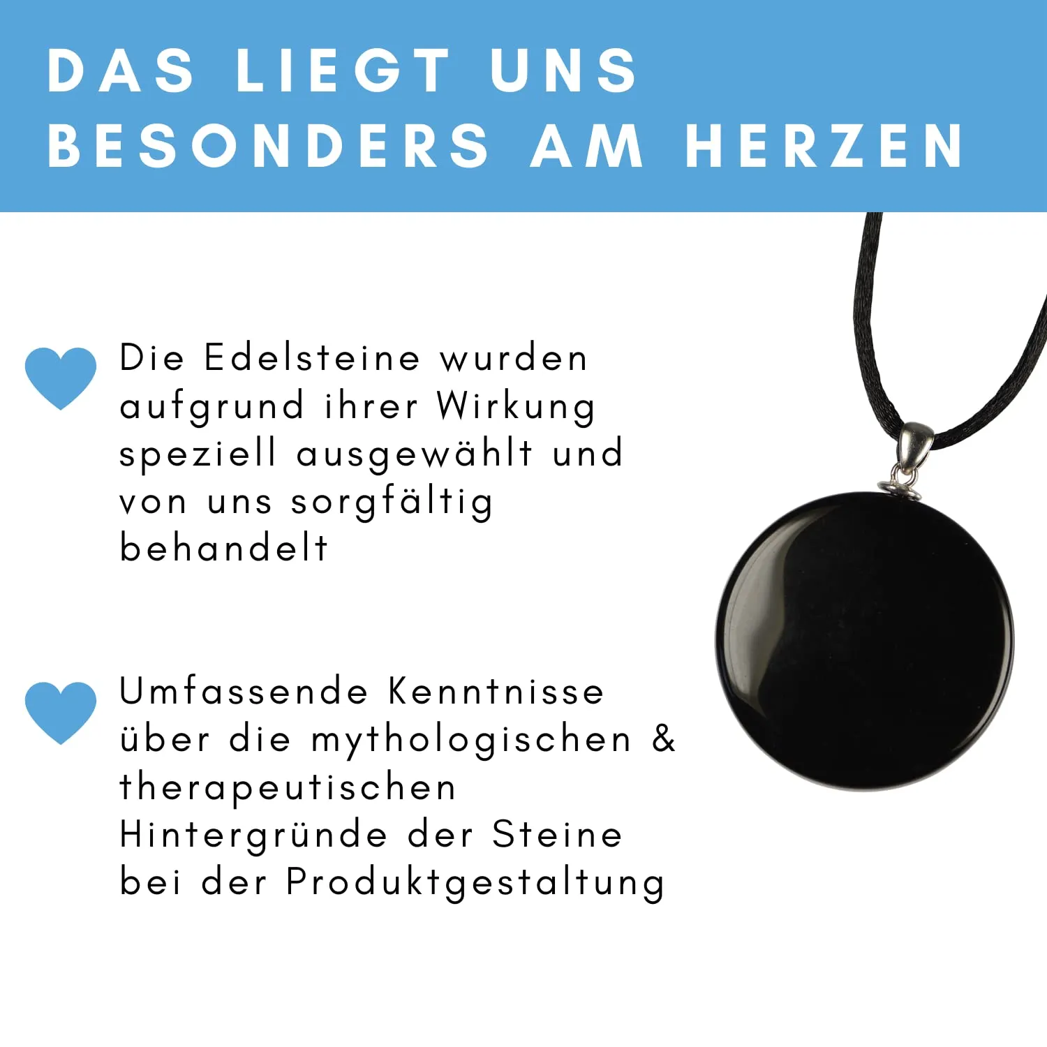 Lapis Vitalis Obsidian-Spiegel Anhänger 4 cm mit Schnur