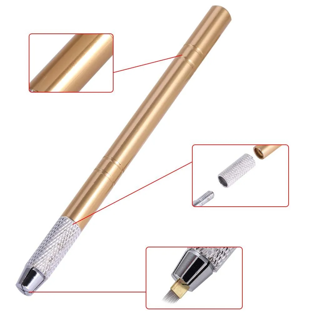 Uxsiya Microblading Pen manuell Augenbrauen mit 5 Klingen