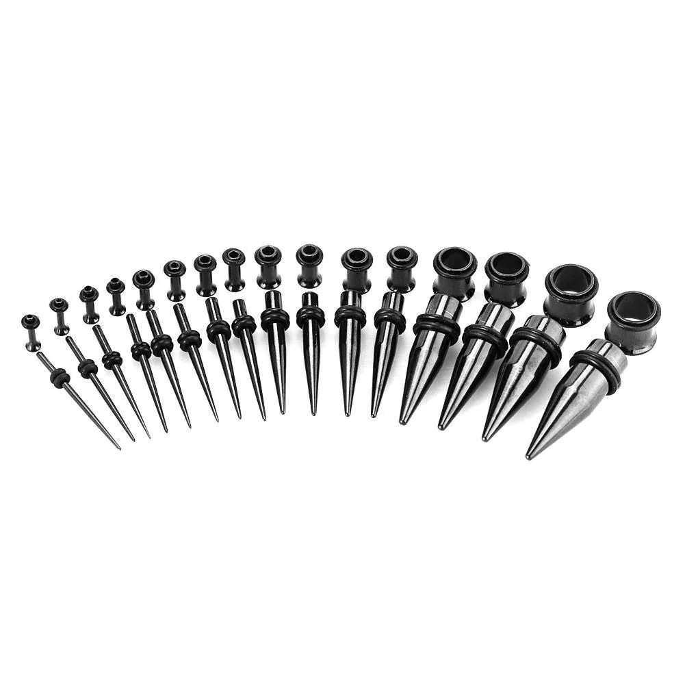 Uxsiya Ohrschmuck 36-teiliges Stretcher-Set Edelstahl Unisex