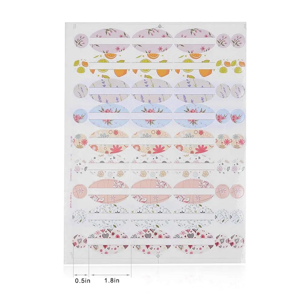 Uxsiya Etiketten Ölflaschen oval rund 4 Blatt