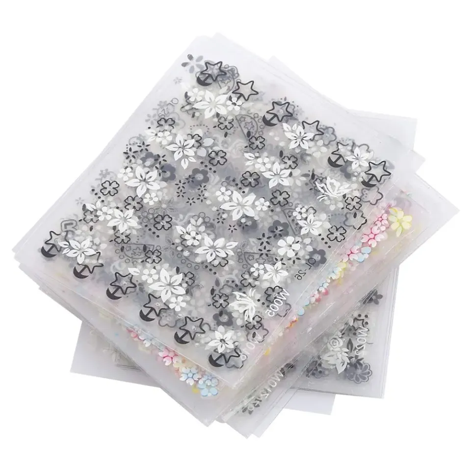 Uxsiya Nagelsticker 3D Blumen 50 Blatt mehrfarbig