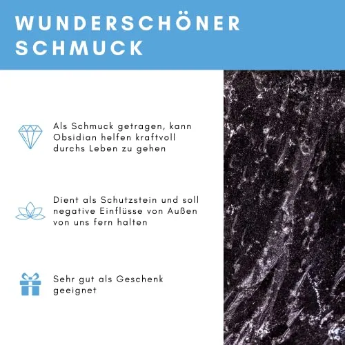 Lapis Vitalis Obsidian-Spiegel Anhänger 4 cm mit Schnur