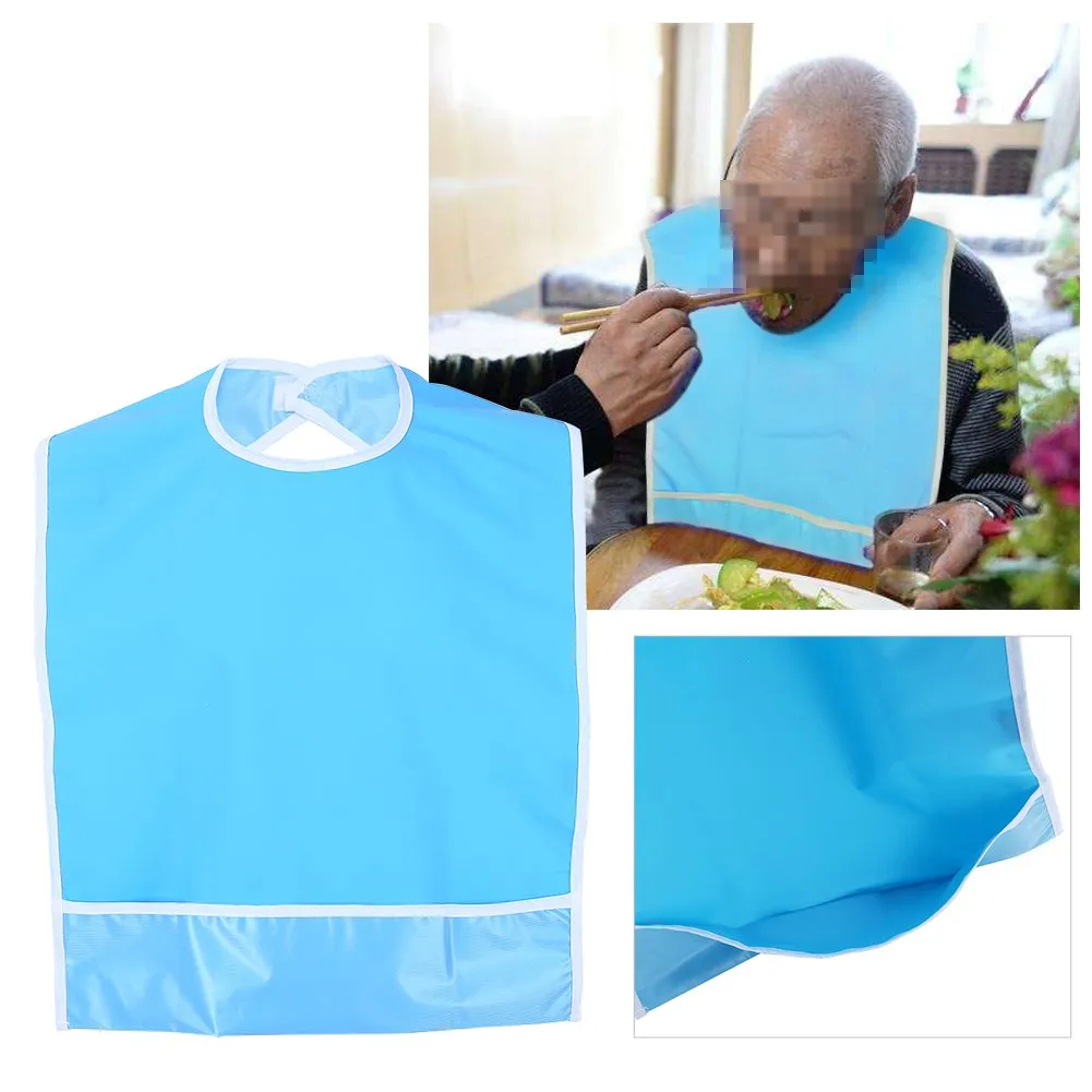 Uxsiya Lätzchen für Erwachsene PVC Esslätzchen Himmelblau