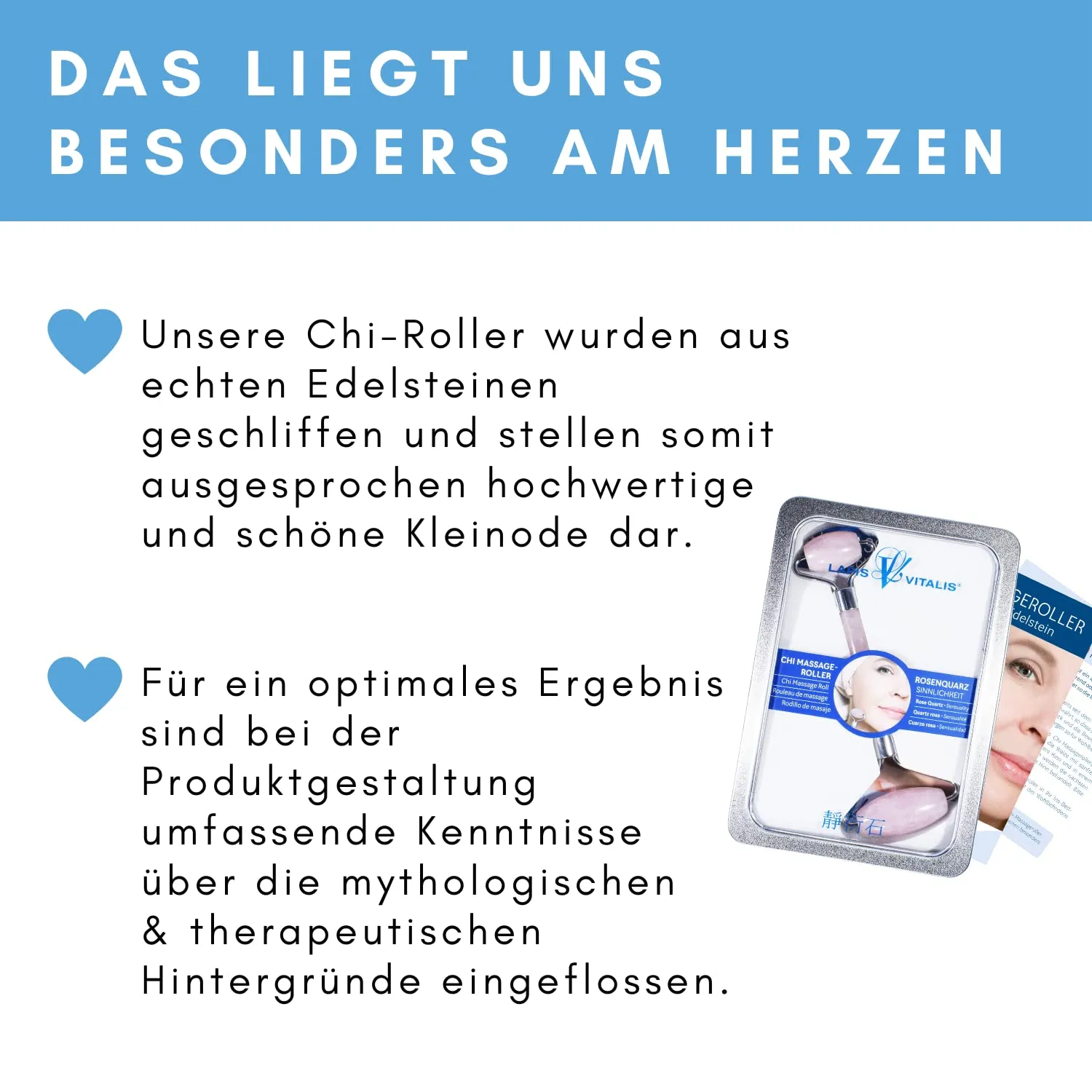 Lapis Vitalis Chi-Massageroller Gesichtsroller 15 cm