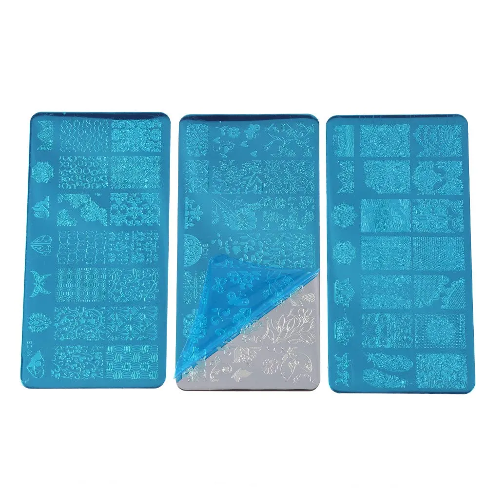 Uxsiya Nail-Art-Stempelplatten-Set Blumen Wald für DIY