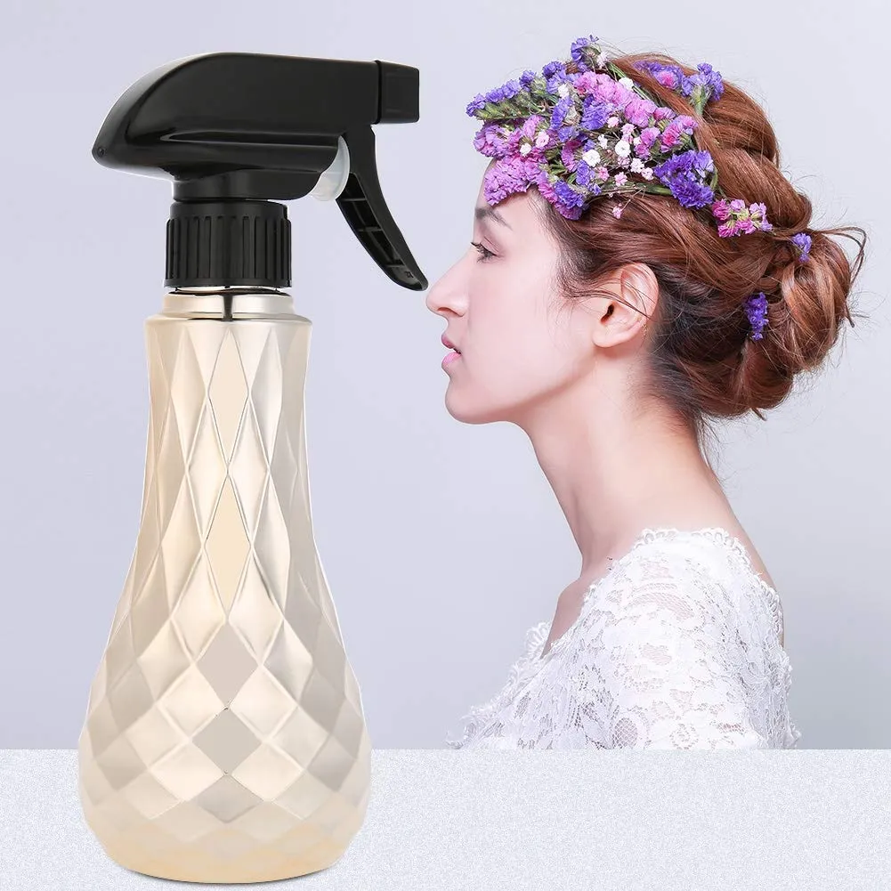 Uxsiya Friseur-Sprühflasche 300 ml ultrafeiner Nebel Gold