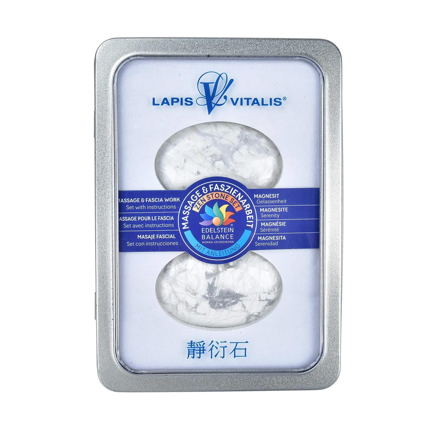 Lapis Vitalis Zenstones Massagesteine 6 x 4 x 2 cm Metalldose