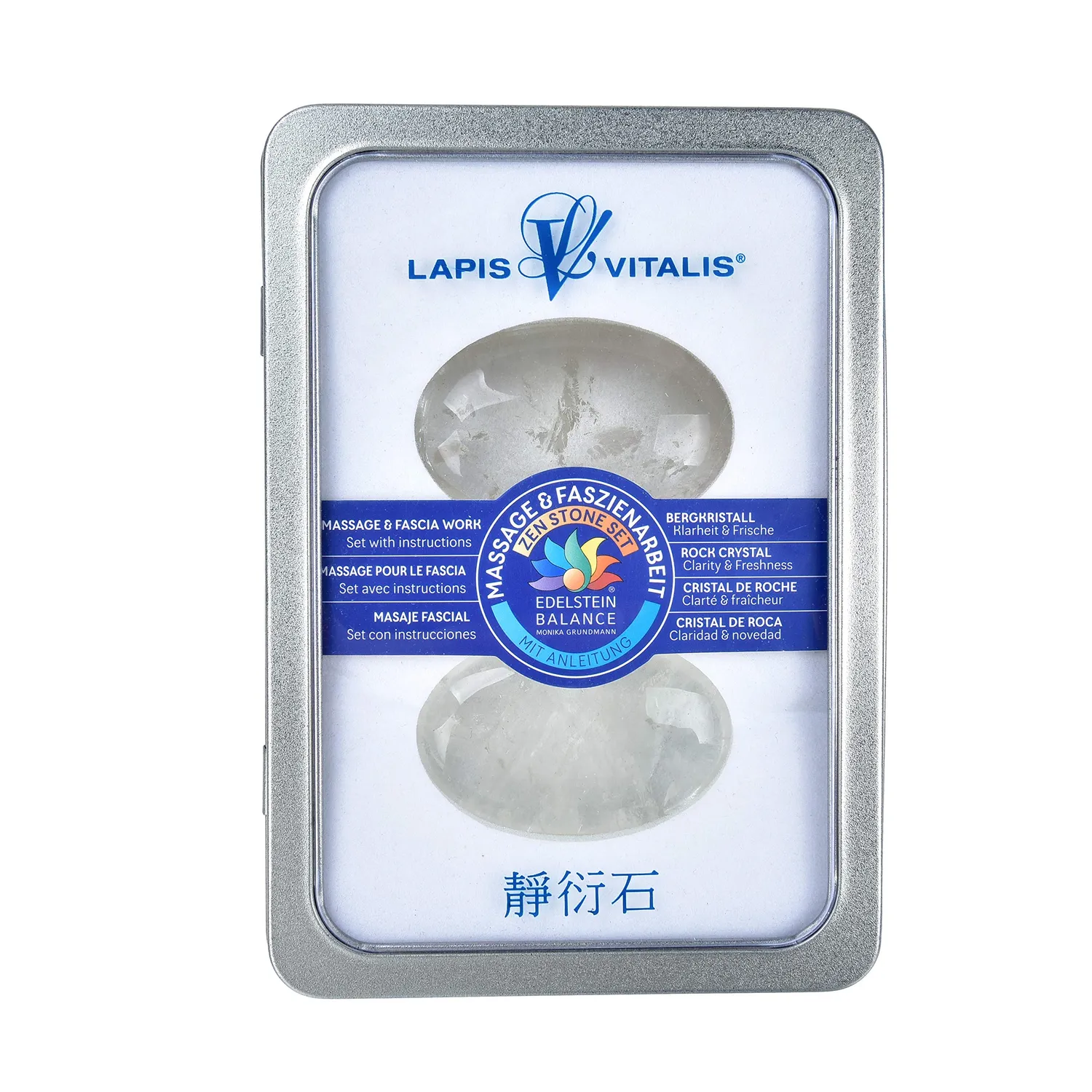 Lapis Vitalis Zenstones Massagesteine 6 x 4 x 2 cm Metalldose