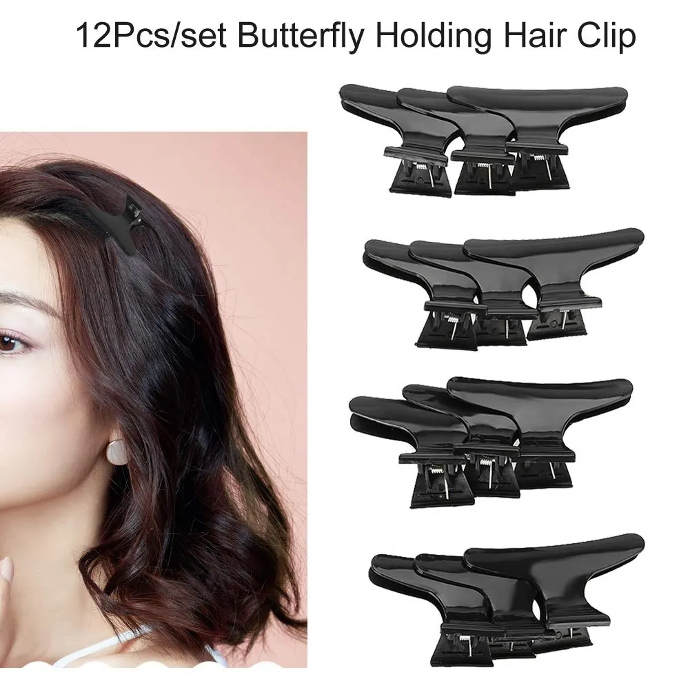 Uxsiya Black Butterfly Haarklammern schwarz 12 Stück