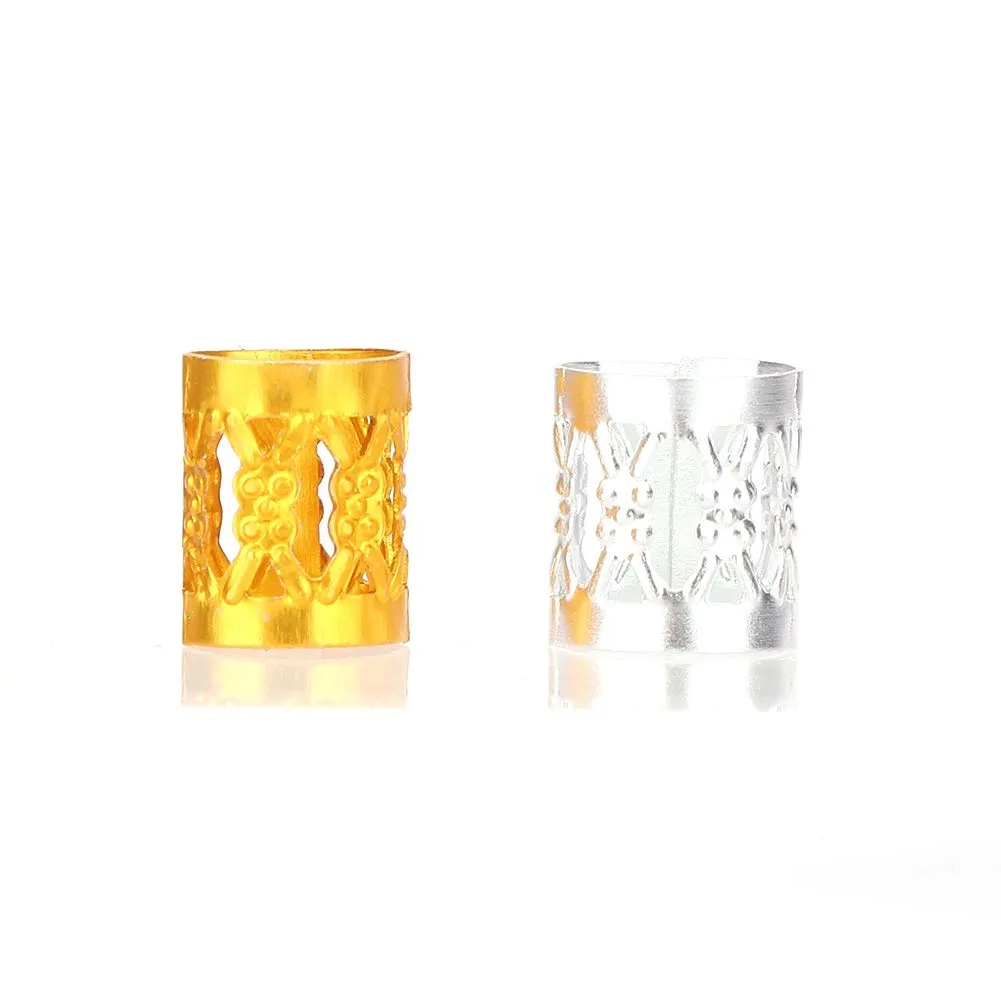 Uxsiya Dreadlock-Manschetten Ringe gold-silber 100 Stück