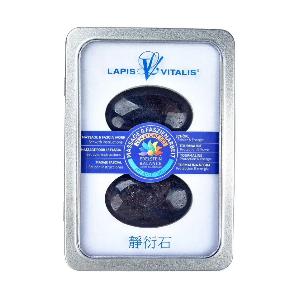 Lapis Vitalis Zenstones Massagesteine 6 x 4 x 2 cm Metalldose