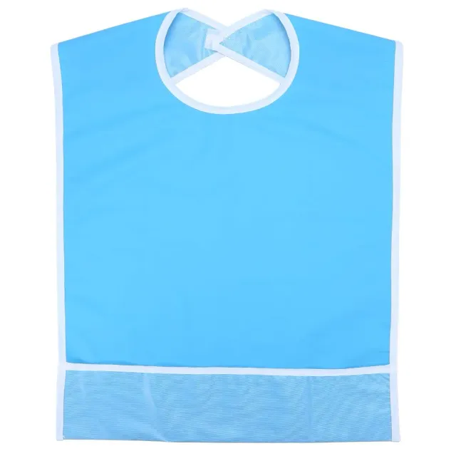 Uxsiya Lätzchen für Erwachsene PVC Esslätzchen Himmelblau