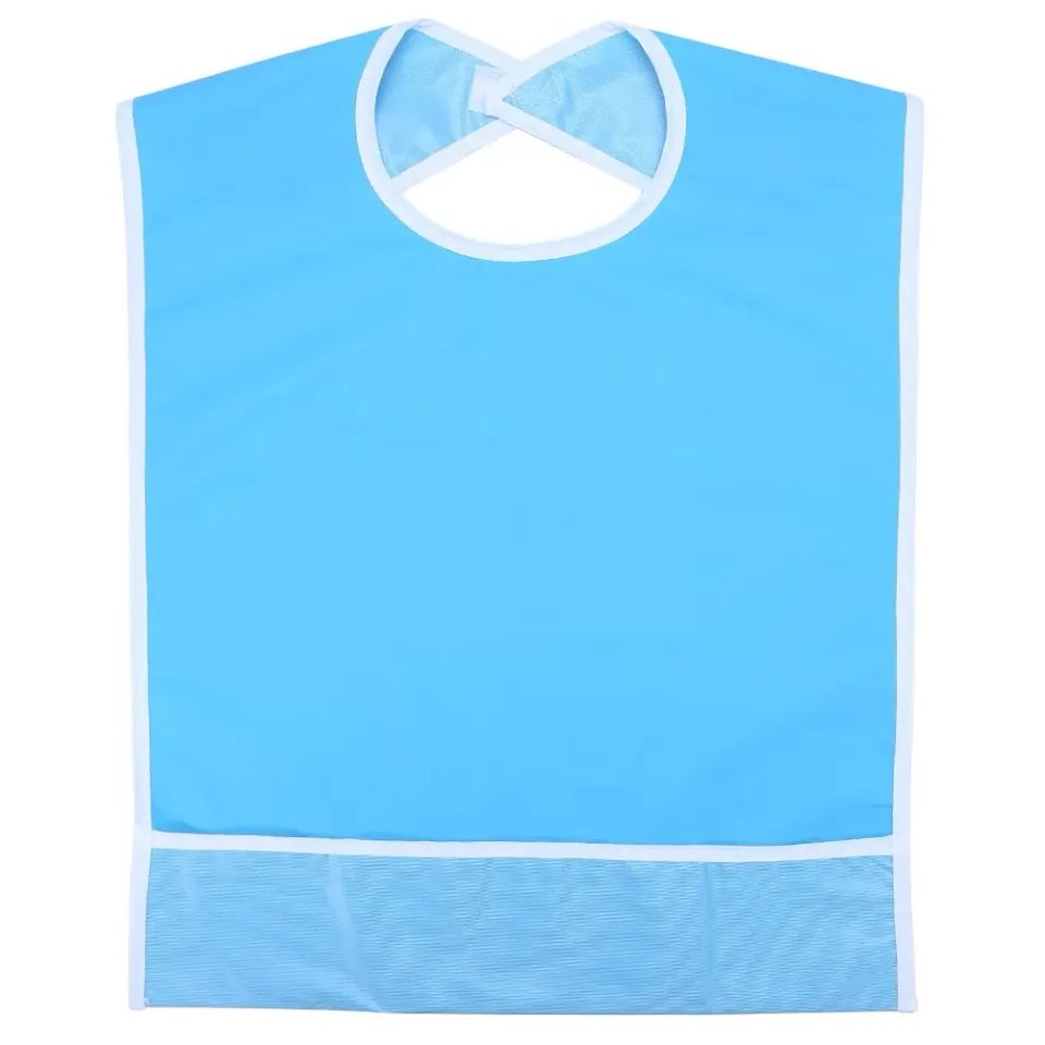 Uxsiya Lätzchen für Erwachsene PVC Esslätzchen Himmelblau
