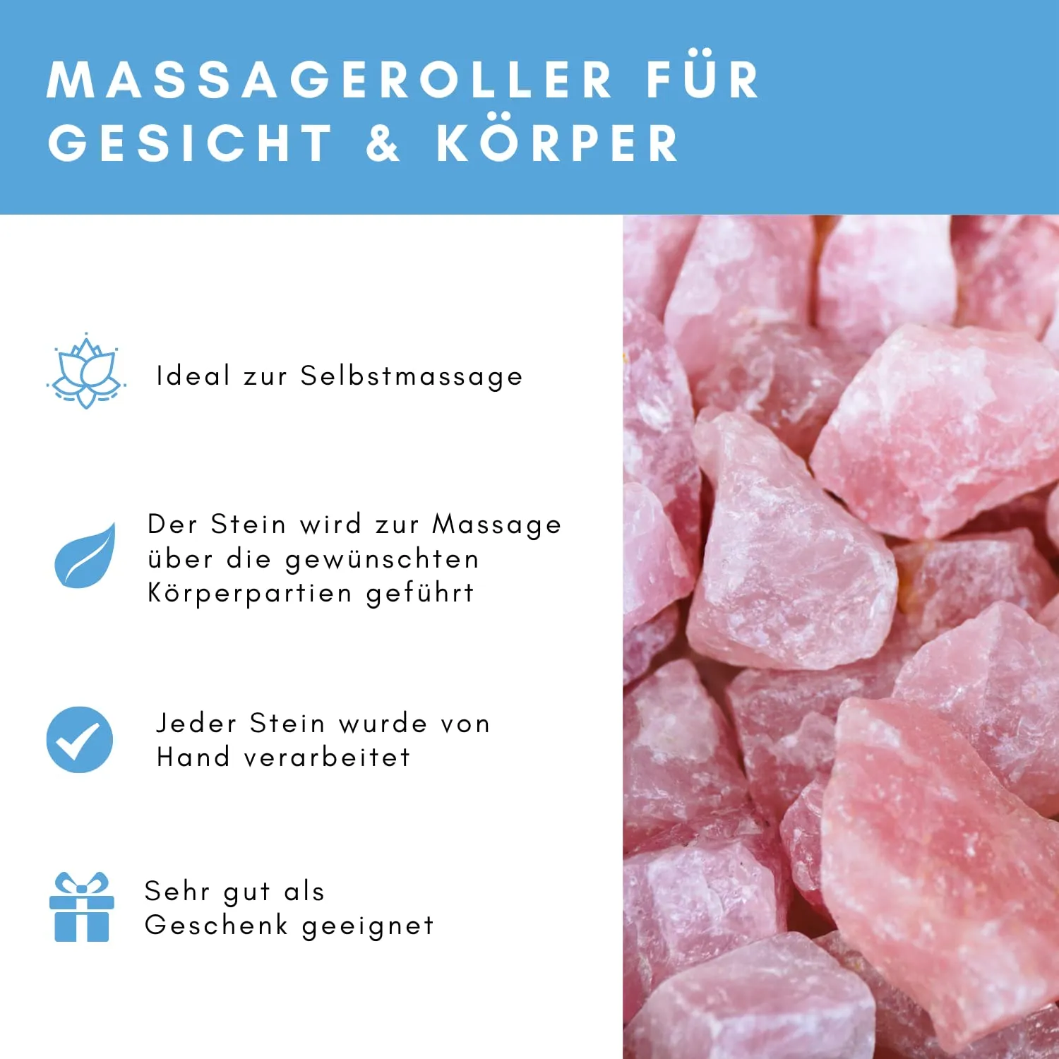 Lapis Vitalis Chi-Massageroller Gesichtsroller 15 cm
