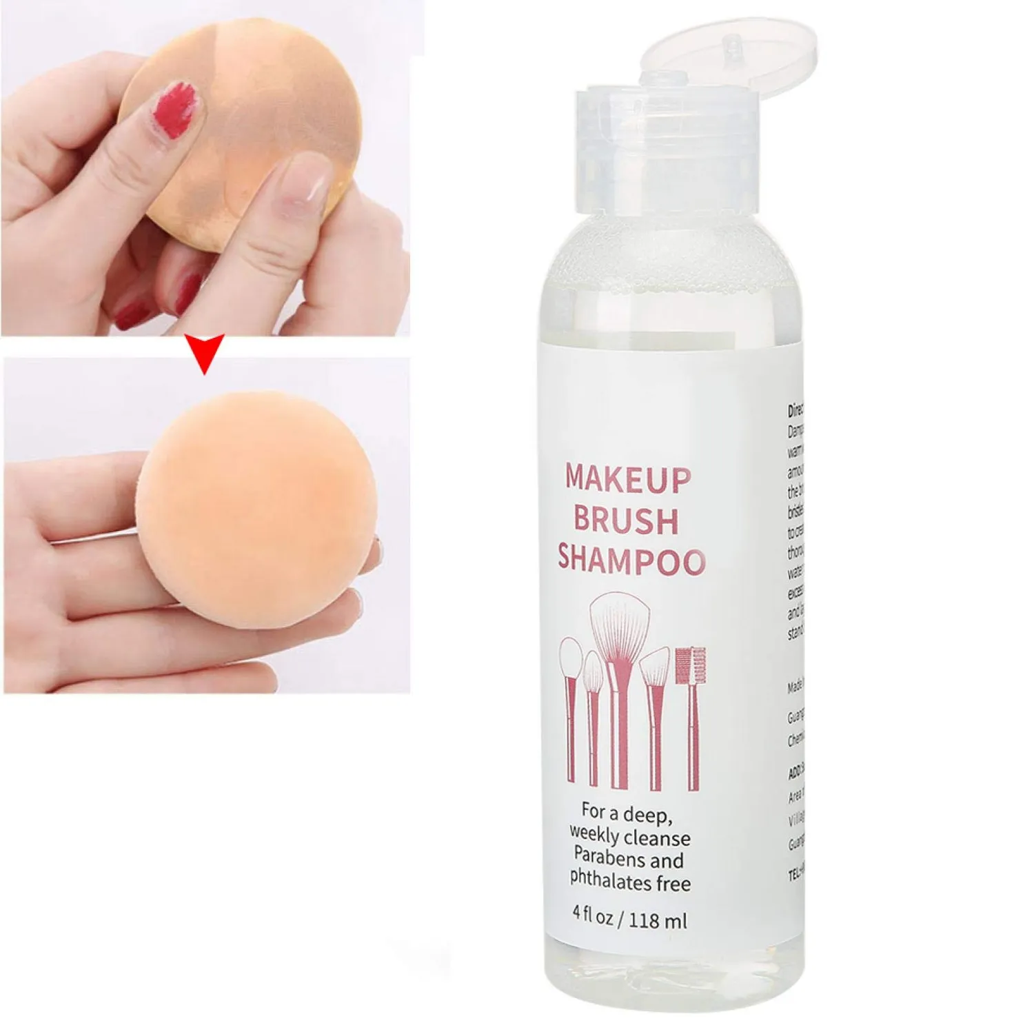 Uxsiya Puderquaste Reinigungsflüssigkeit Make-up Pinselreiniger 118 ml