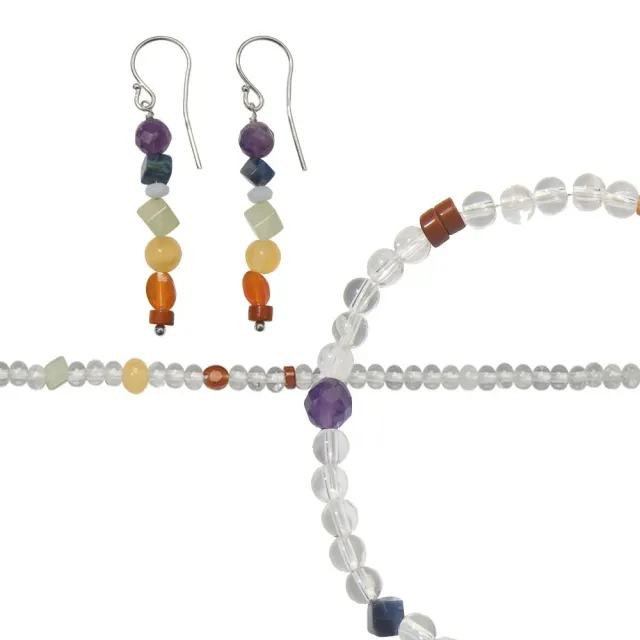 Lapis Vitalis Crystal Chakra Schmuckset 3-tlg Bergkristall