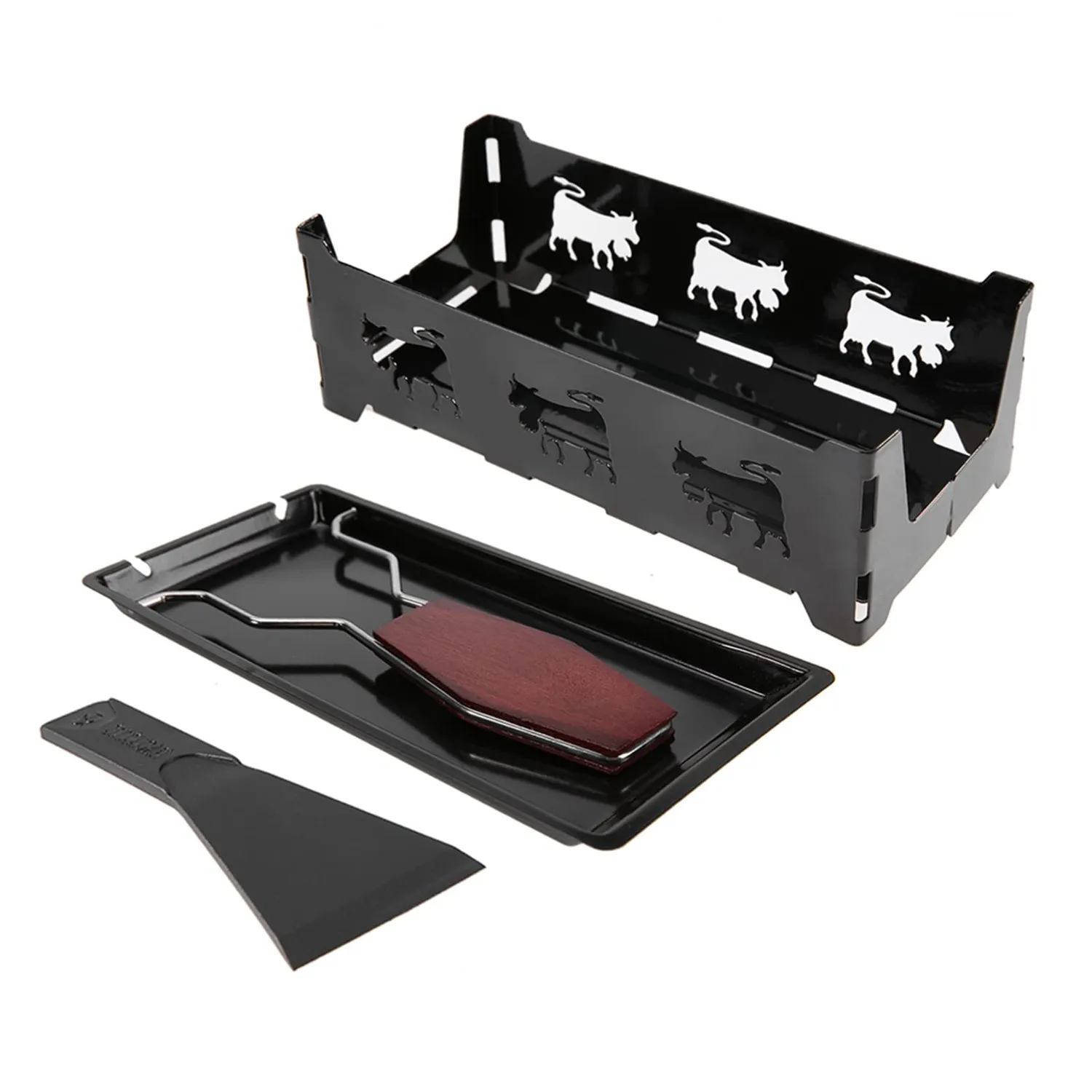 Uxsiya Mini-Raclette Backblech mit Kerze Antihaft Schwarzstahl