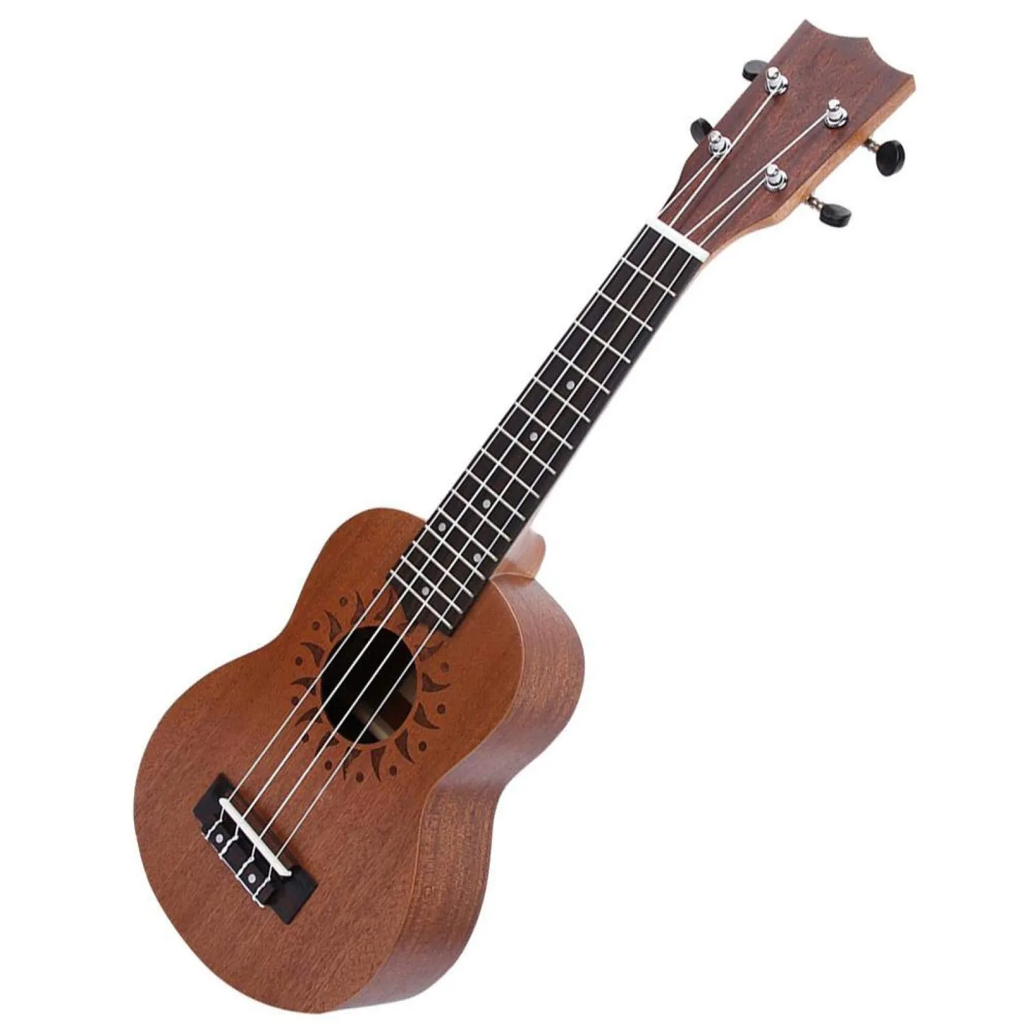 Uxsiya Ukulele Konzert Starter Kit 4-saitig Sunflower Sapele