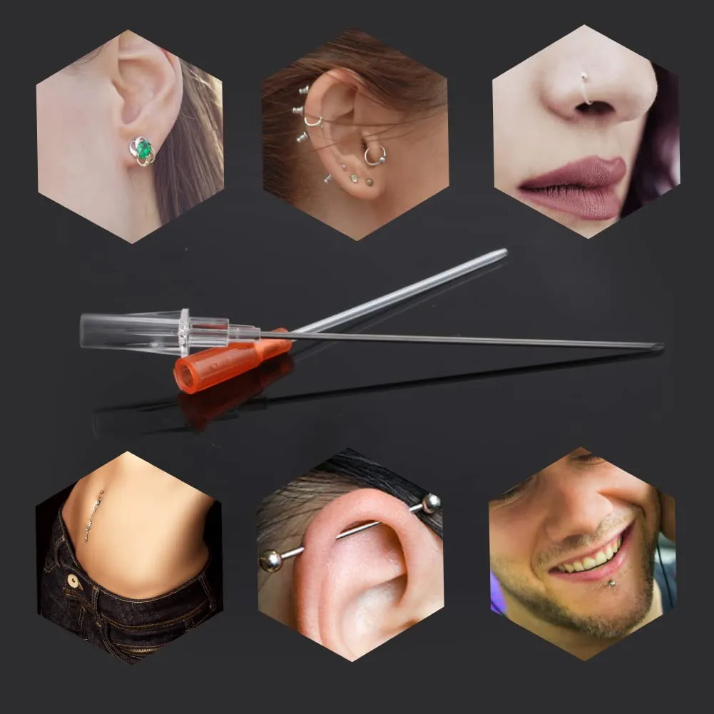 Uxsiya Piercing-Nadeln Hohlnadeln 14G Edelstahl 5 Stück