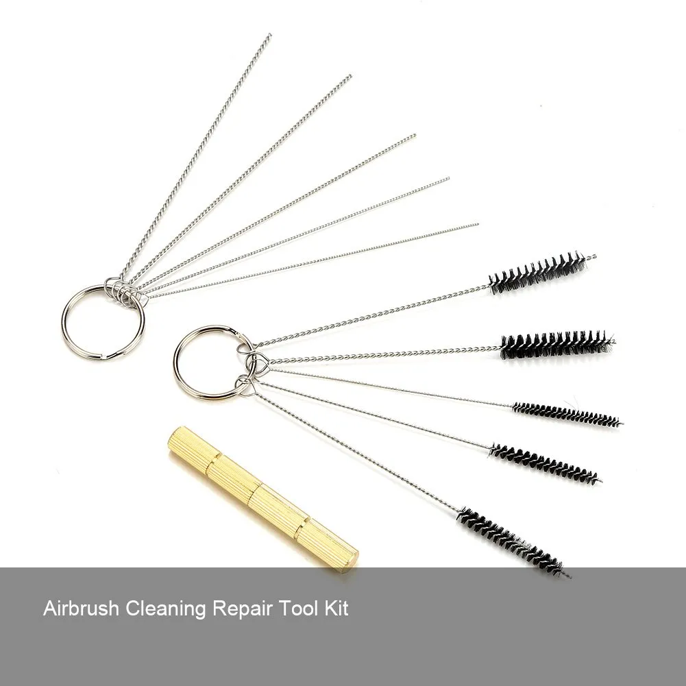 Uxsiya Airbrush-Reinigungsset Edelstahl 10-teilig für Düsen