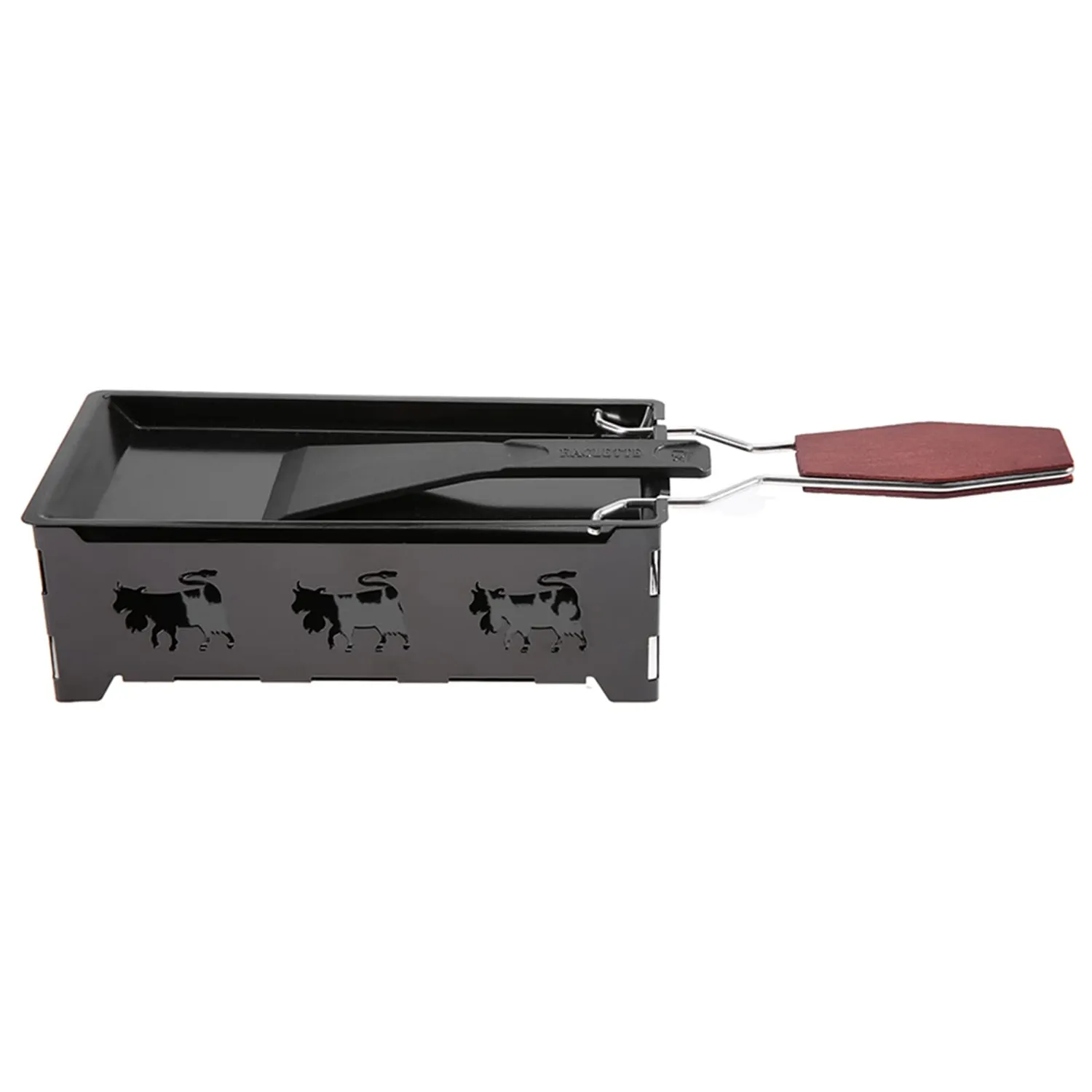 Uxsiya Mini-Raclette Backblech mit Kerze Antihaft Schwarzstahl