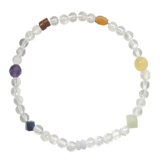 Lapis Vitalis Chakra Crystal Armband Bergkristall 19 cm elastisch