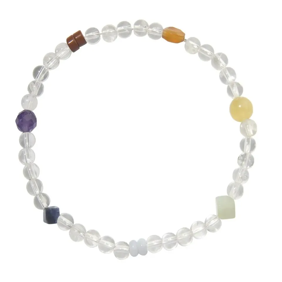 Lapis Vitalis Chakra Crystal Armband Bergkristall 19 cm elastisch