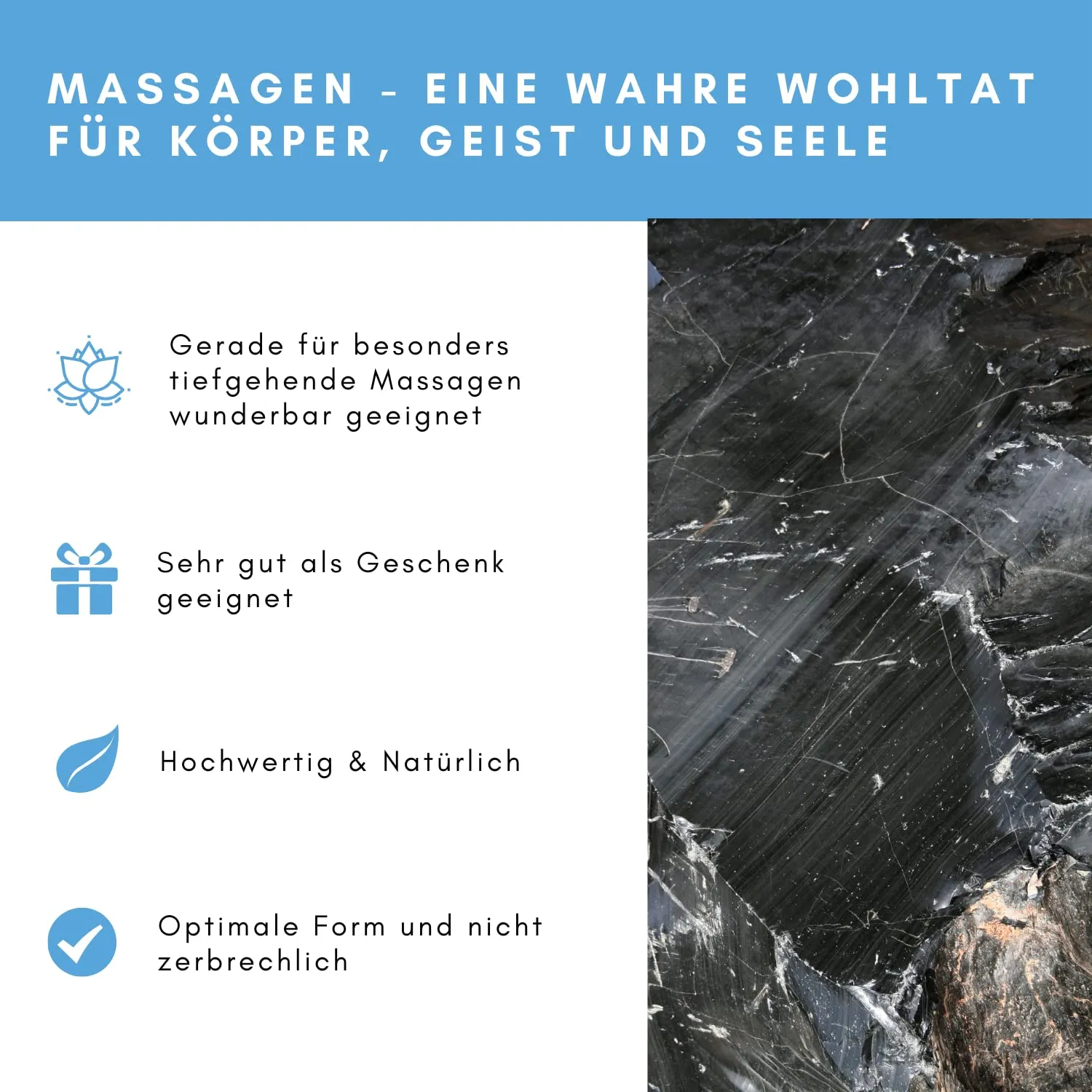 Lapis Vitalis Massagegriffel Massagestab 10 cm Geschenkbox