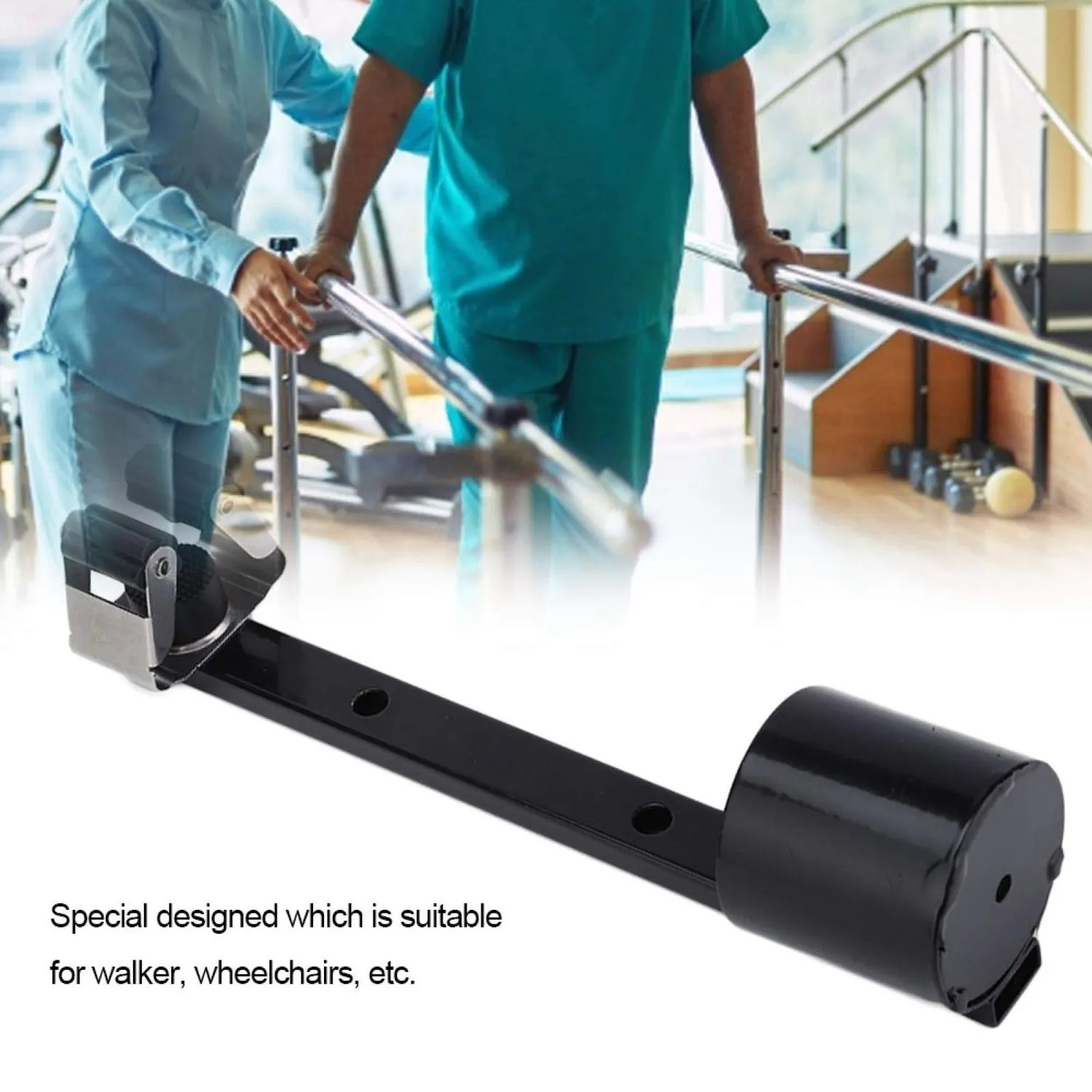 Uxsiya Gehstock-Halter Eisen schwarz für Rollstuhl