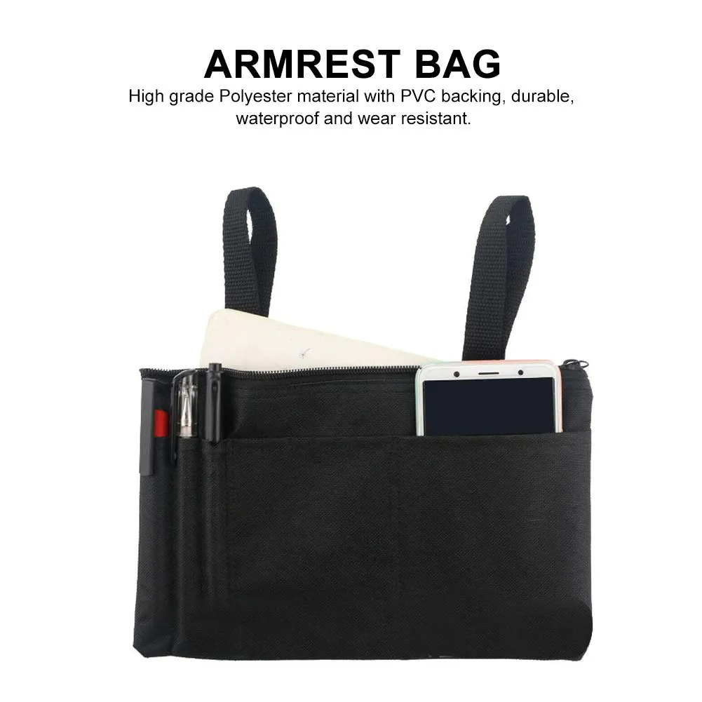 Uxsiya Armlehnentasche Rollstuhl Polyester schwarz wasserdicht