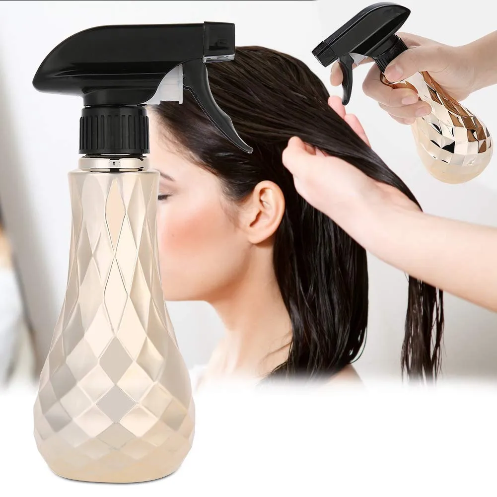 Uxsiya Friseur-Sprühflasche 300 ml ultrafeiner Nebel Gold