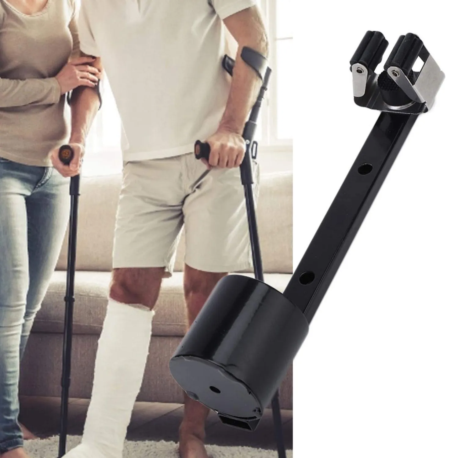 Uxsiya Gehstock-Halter Eisen schwarz für Rollstuhl