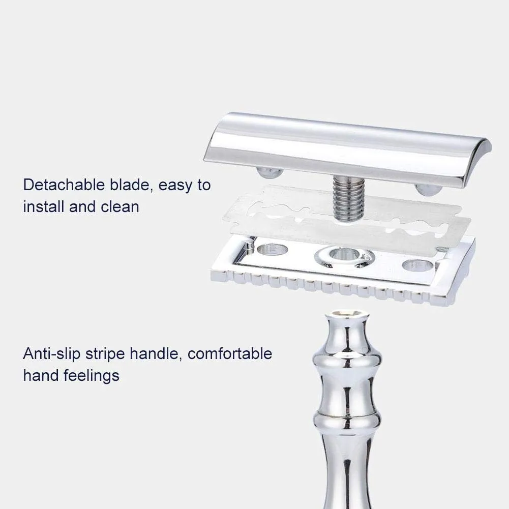 Uxsiya Classic Razor Rasiermesser Metall zweischneidig