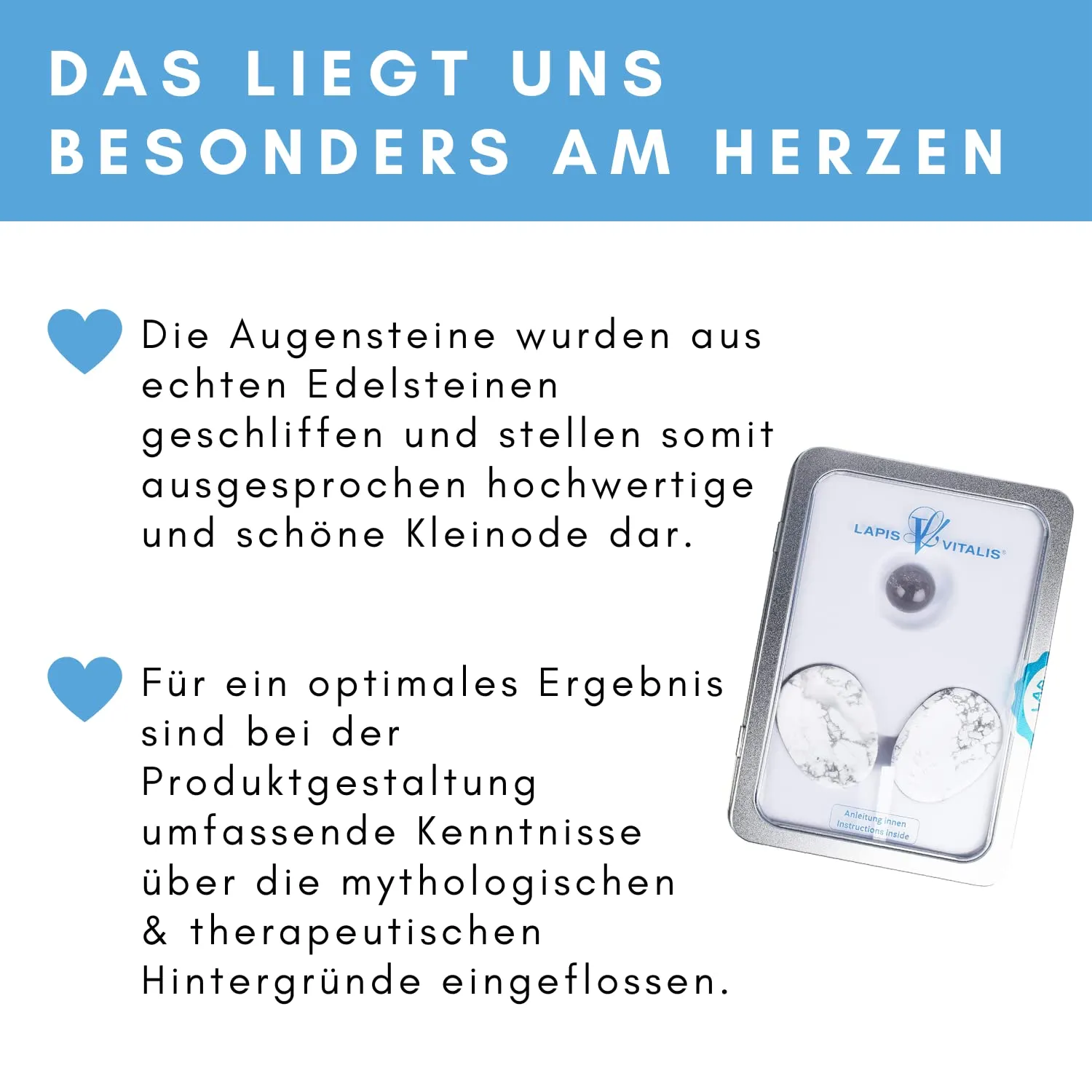 Lapis Vitalis Augensteine Set mit Bergkristall-Kugel