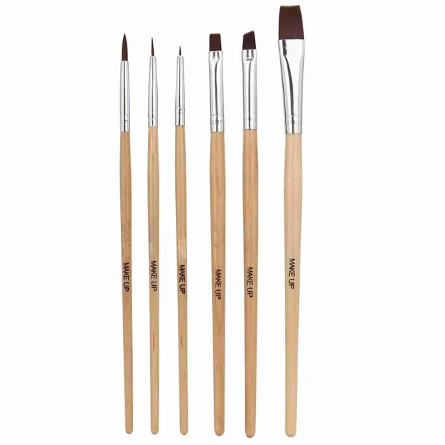 Uxsiya Face Body Paint Pinsel 6-teilig mit Holzgriff