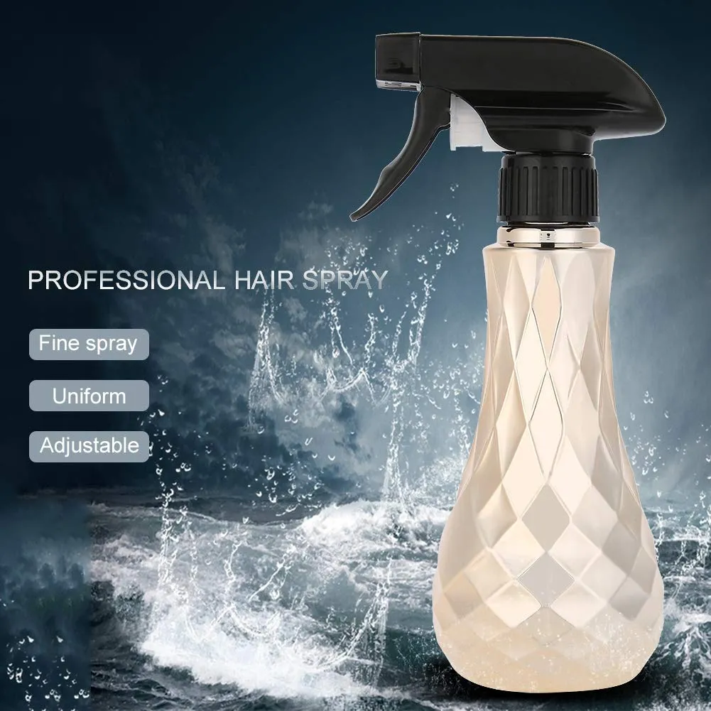 Uxsiya Friseur-Sprühflasche 300 ml ultrafeiner Nebel Gold