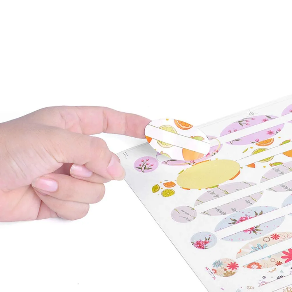 Uxsiya Etiketten Ölflaschen oval rund 4 Blatt